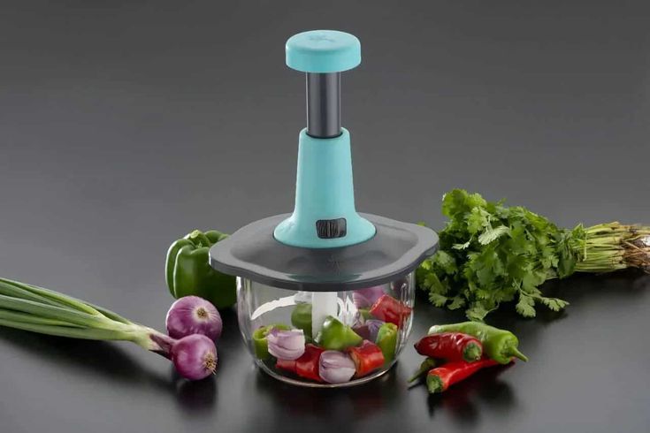 Manual Push Vegetable Chopper – Multifunctional Hand Chopper for Onion, Garlic & Salad