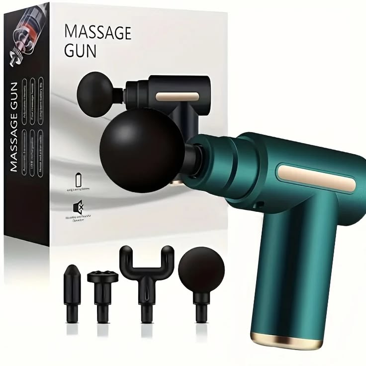 Mini Massage Gun – Portable Deep Tissue Muscle Massager with 4 Interchangeable Heads
