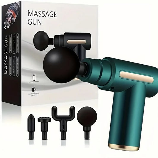 Mini Massage Gun – Portable Deep Tissue Muscle Massager with 4 Interchangeable Heads