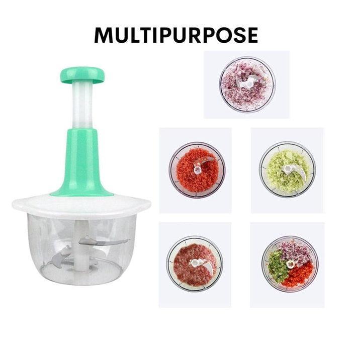 Manual Push Vegetable Chopper – Multifunctional Hand Chopper for Onion, Garlic & Salad