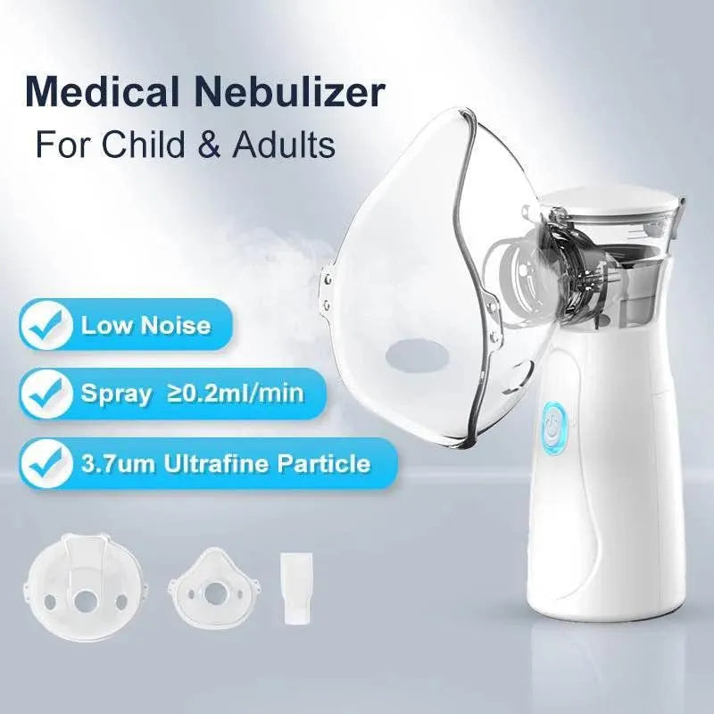 Portable Handheld Nebulizer – Mini USB Mesh Inhaler Machine for Adults & Kids