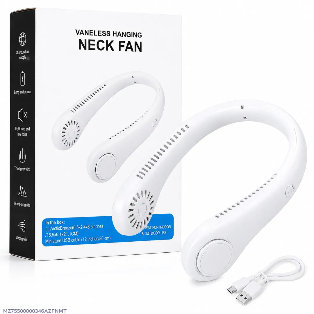 Bladeless Neck Fan – Portable Hands-Free Wearable Cooling Fan, USB Rechargeable