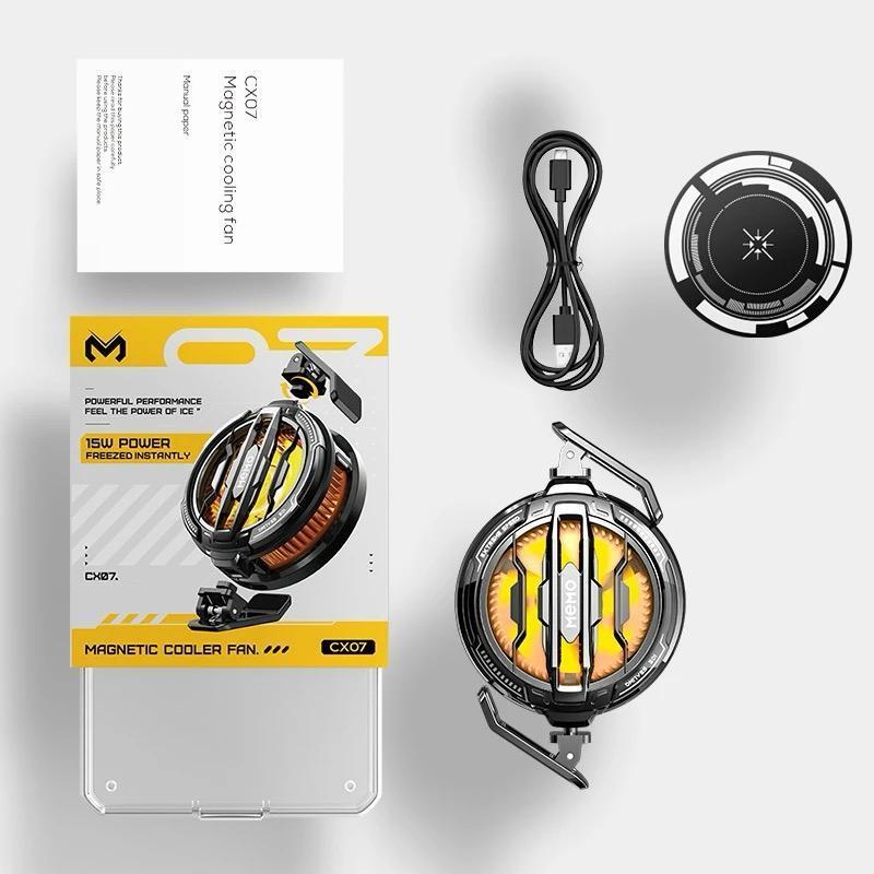 MEMO CX07 Mobile Phone Gaming Cooler – 2-in-1 Magnetic Back-Clip Cooling Fan