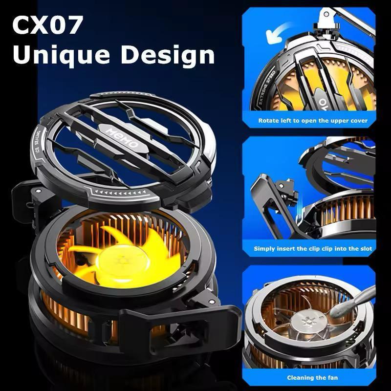 MEMO CX07 Mobile Phone Gaming Cooler – 2-in-1 Magnetic Back-Clip Cooling Fan