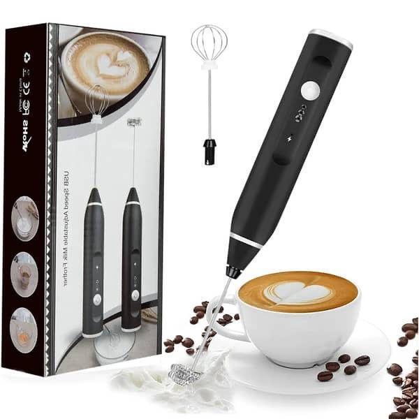 Rechargeable Electric Milk Frother – USB Coffee Foam Maker