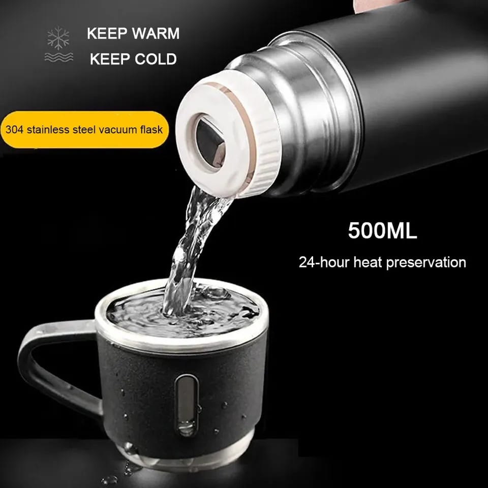 STAINLESS STEEL VACUUM FLASK SET