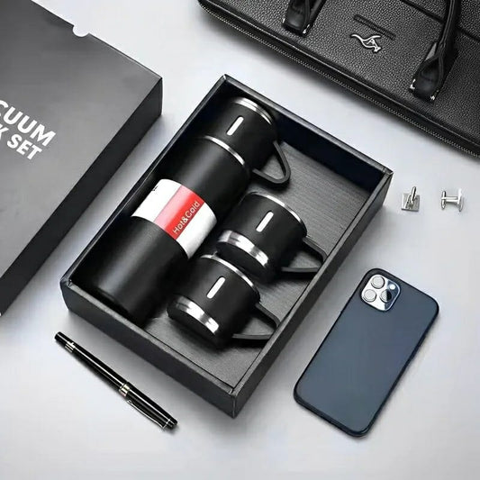 STAINLESS STEEL VACUUM FLASK SET