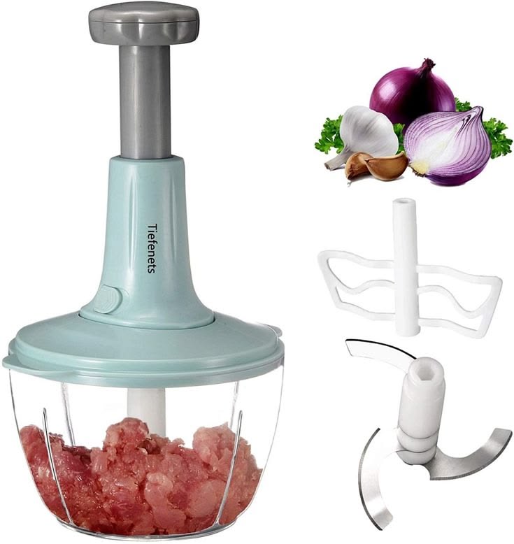 Manual Push Vegetable Chopper – Multifunctional Hand Chopper for Onion, Garlic & Salad