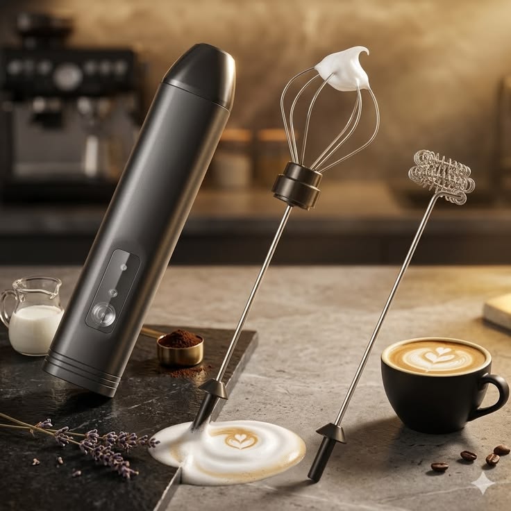 Rechargeable Electric Milk Frother – USB Coffee Foam Maker