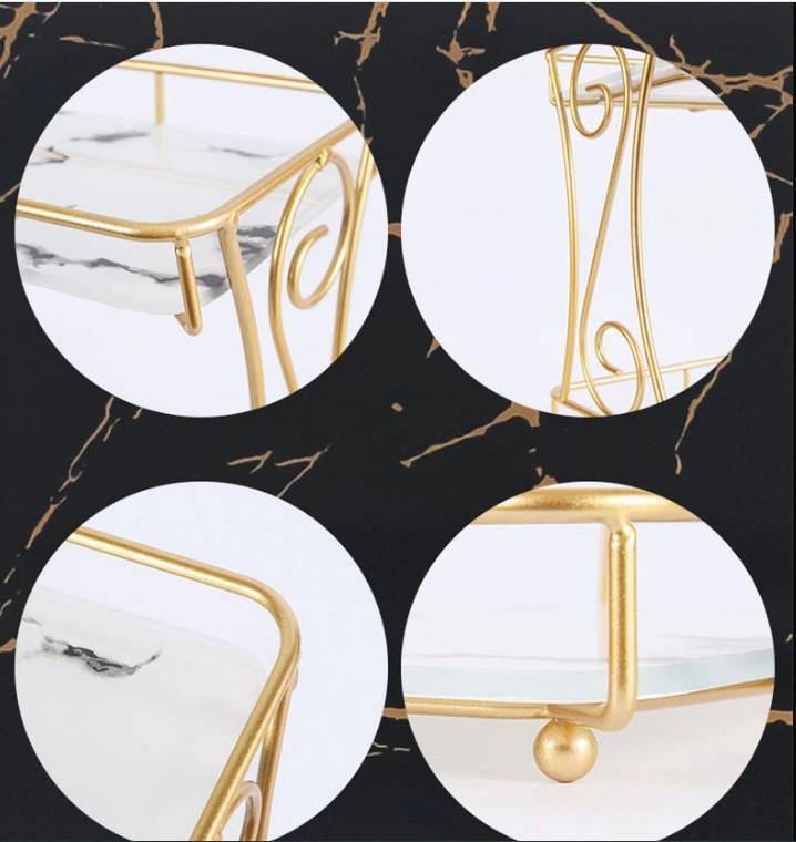 Golden Double Layer Makeup Rack