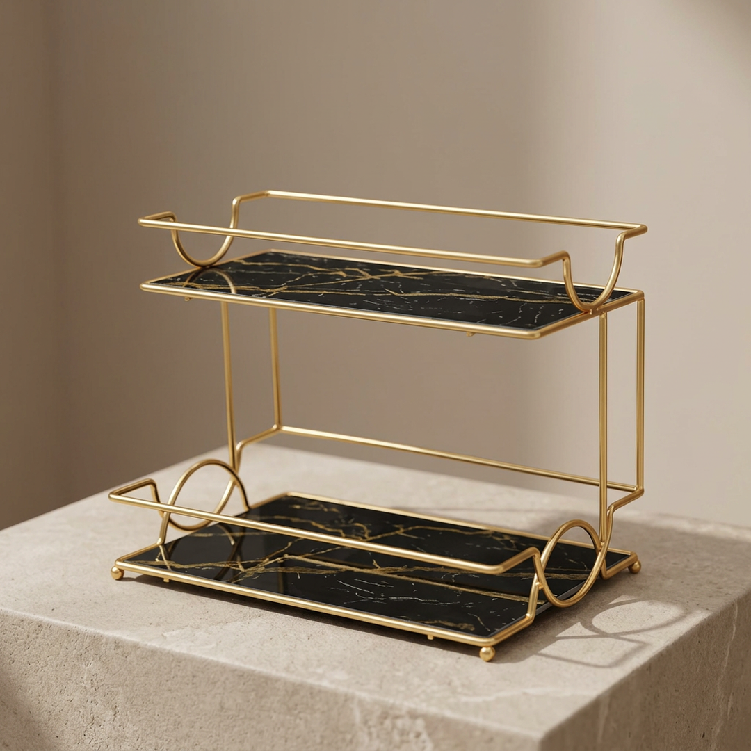 Makeup Organizer with Marble Trays