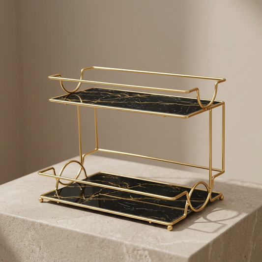 Makeup Organizer with Marble Trays