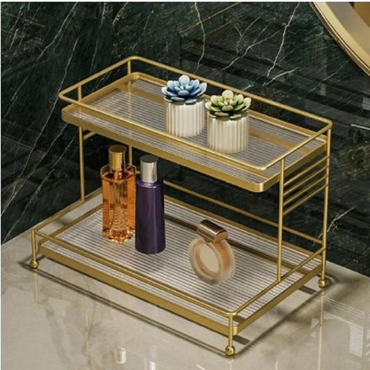 Metal Makeup Storage Rack Compact Durable