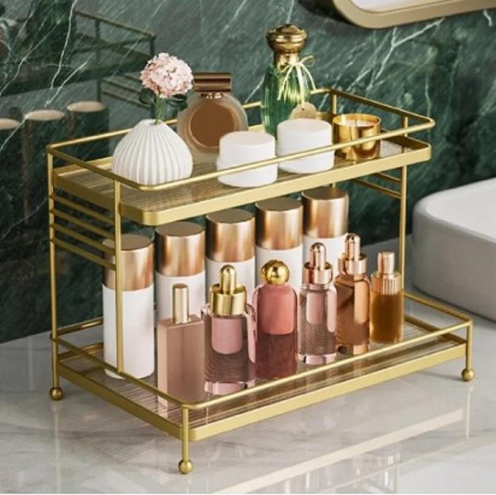 Metal Makeup Storage Rack Compact Durable