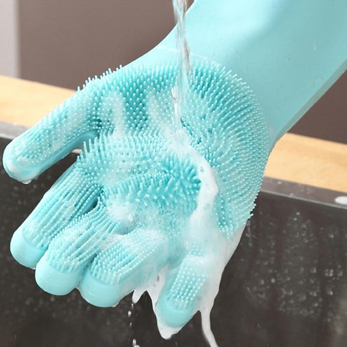 Silicone Dishwashing Cleaning Gloves | Reusable Magic Scrubbing Gloves