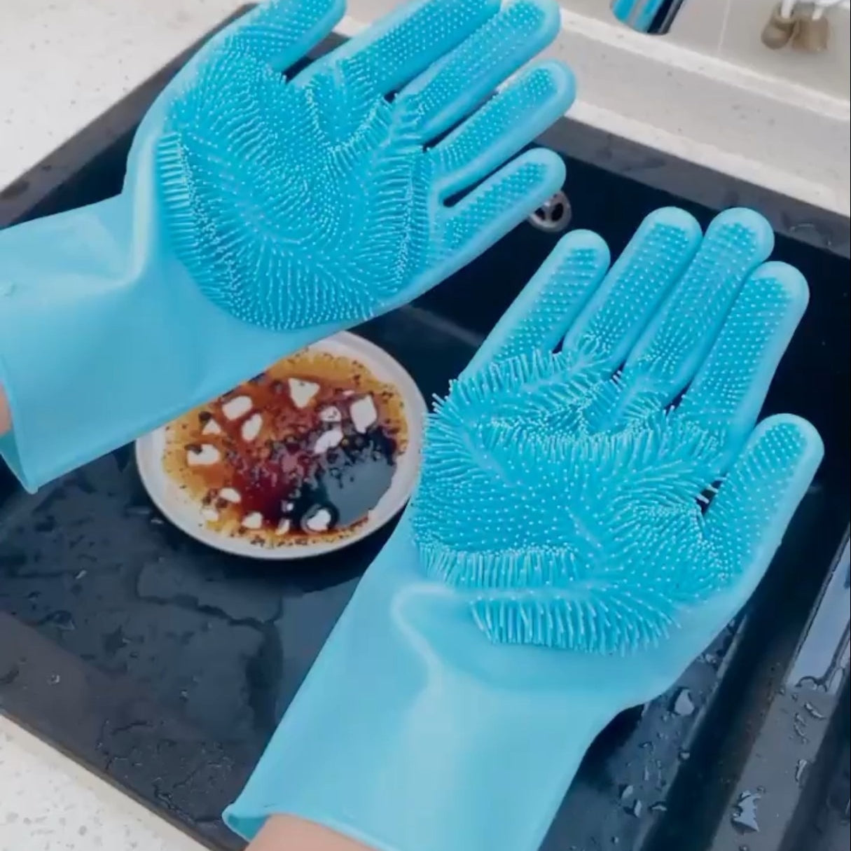 Silicone Dishwashing Cleaning Gloves | Reusable Magic Scrubbing Gloves