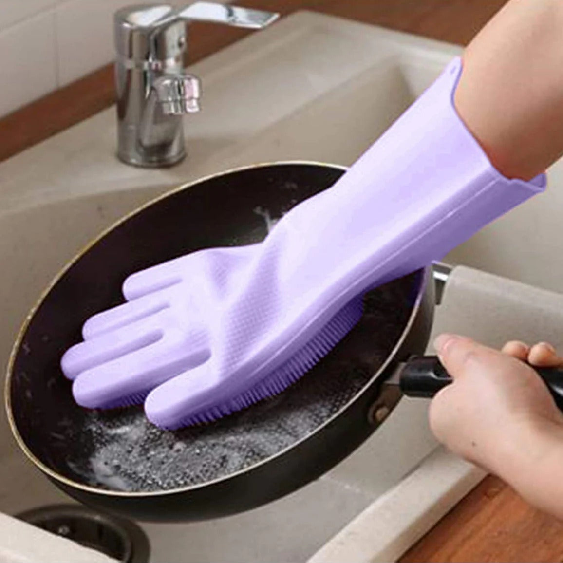 Silicone Dishwashing Cleaning Gloves | Reusable Magic Scrubbing Gloves