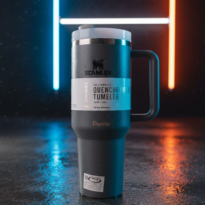 1200ml Vacuum Insulated Travel Tumbler with Handle & Straw | Stainless Steel Thermal Mug