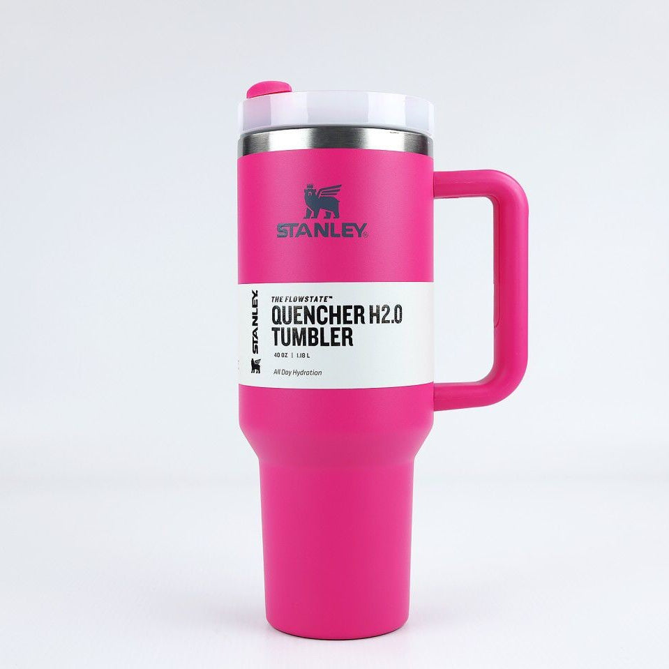 1200ml Vacuum Insulated Travel Tumbler with Handle & Straw | Stainless Steel Thermal Mug