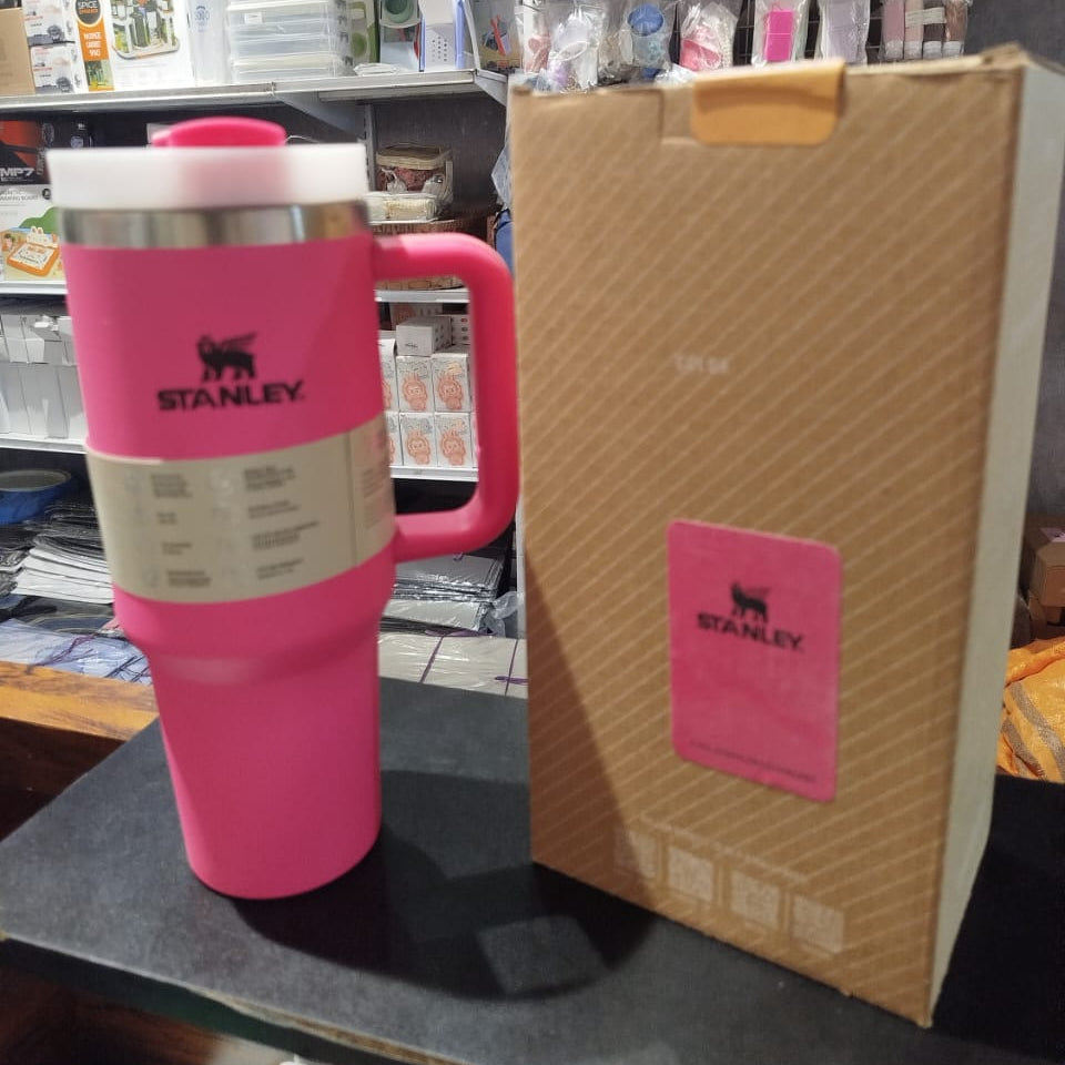 1200ml Vacuum Insulated Travel Tumbler with Handle & Straw | Stainless Steel Thermal Mug