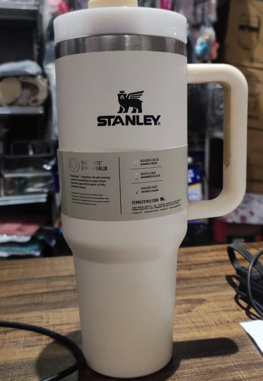 1200ml Vacuum Insulated Travel Tumbler with Handle & Straw | Stainless Steel Thermal Mug