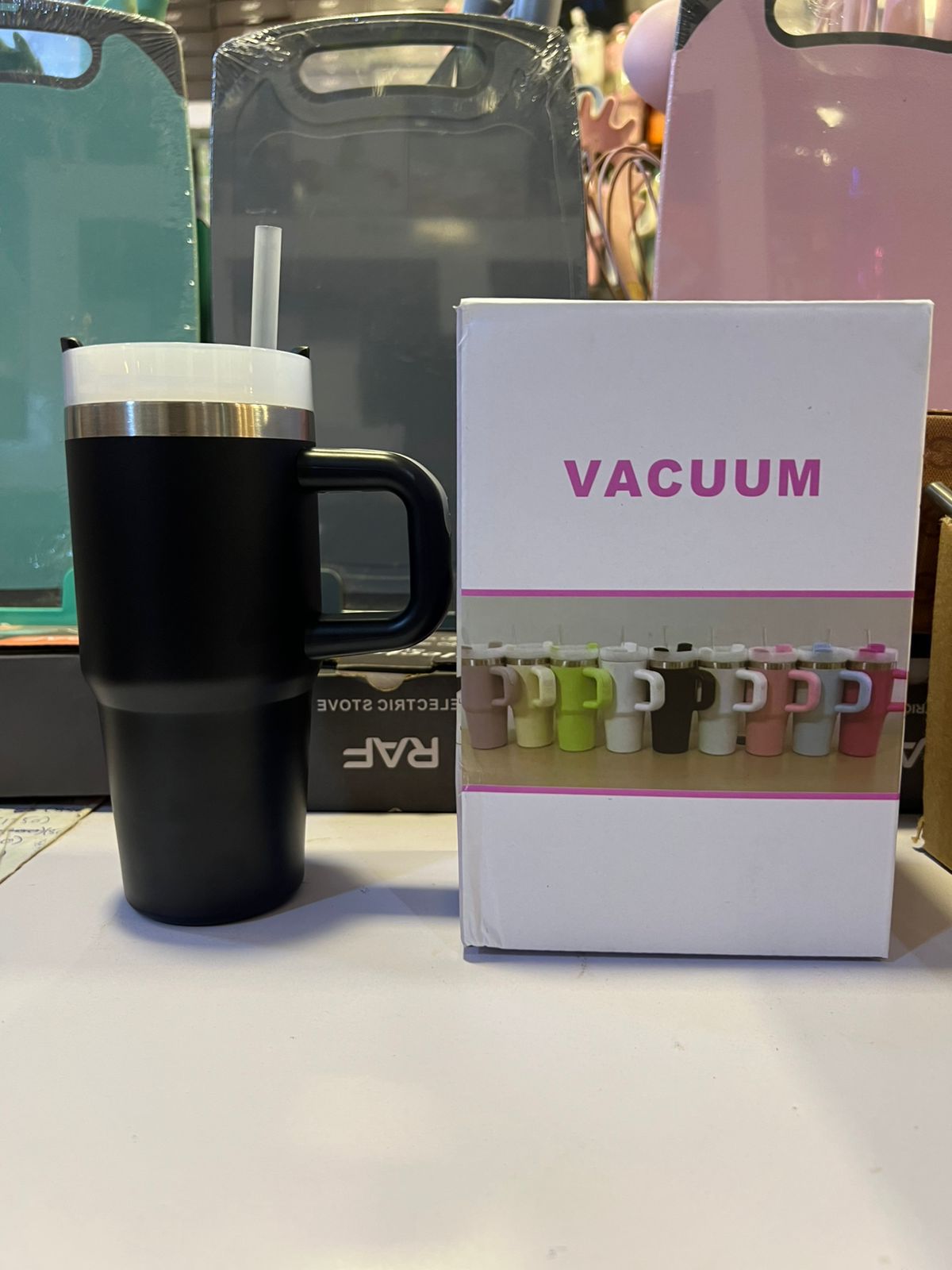 Mini Vacuum Insulated Travel Tumbler with Handle & Straw | Stainless Steel Thermal Mug