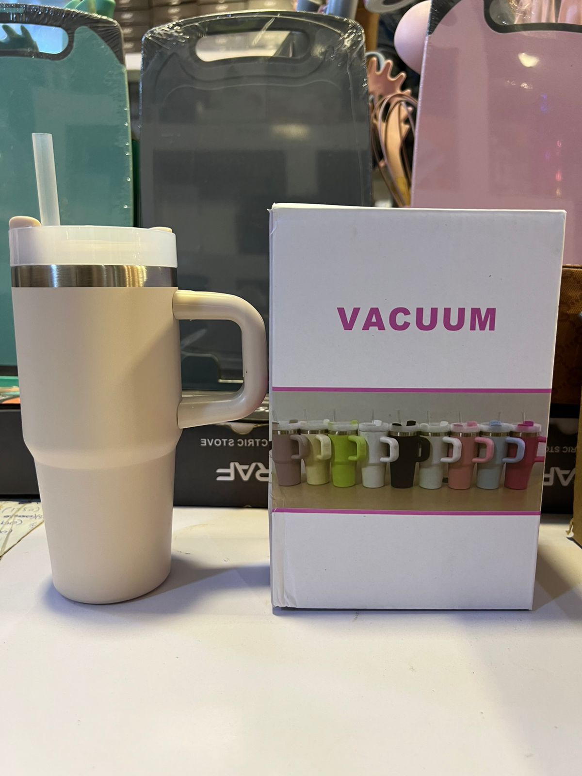 Mini Vacuum Insulated Travel Tumbler with Handle & Straw | Stainless Steel Thermal Mug