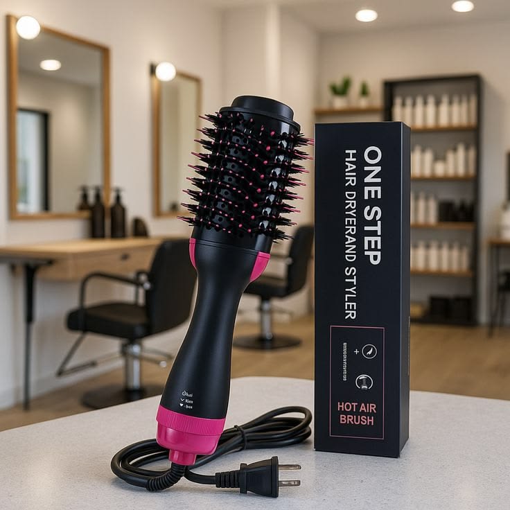 Hot Air Volumizer Brush – 3-in-1 Hair Dryer & Styler with Ionic Technology